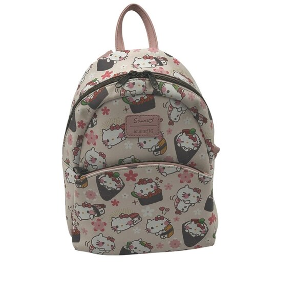 Loungefly Sanrio x Hello Kitty Sushi Mini Backpack Pink Vegan Leather - Picture 1 of 12
